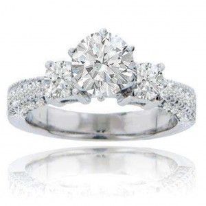 1.82 CT Women's Round Cut Diamond Engagement Ring-14 K